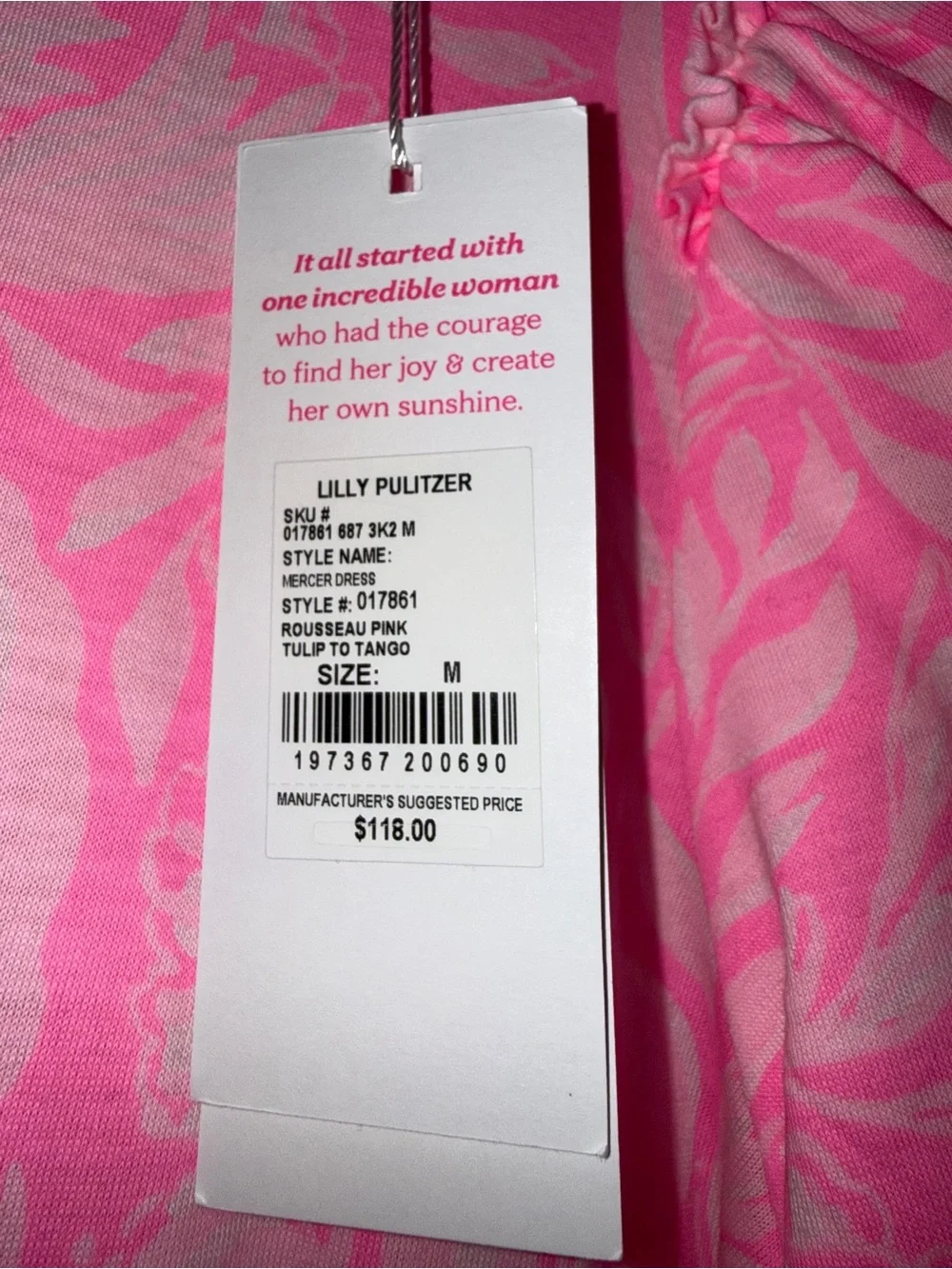 Lilly Pulitzer Pink Floral Puff-Sleeve Shift Dress - Picture 3 of 3